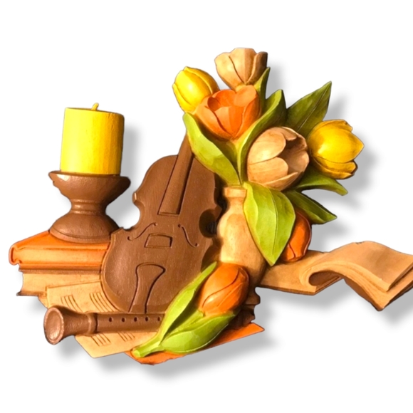 VTG Dart Industries 1975 1976 wine guitar Violin Tulips Books Floral Mus… - Picture 6 of 15